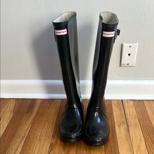 Hunter Black Tall Rain Boots